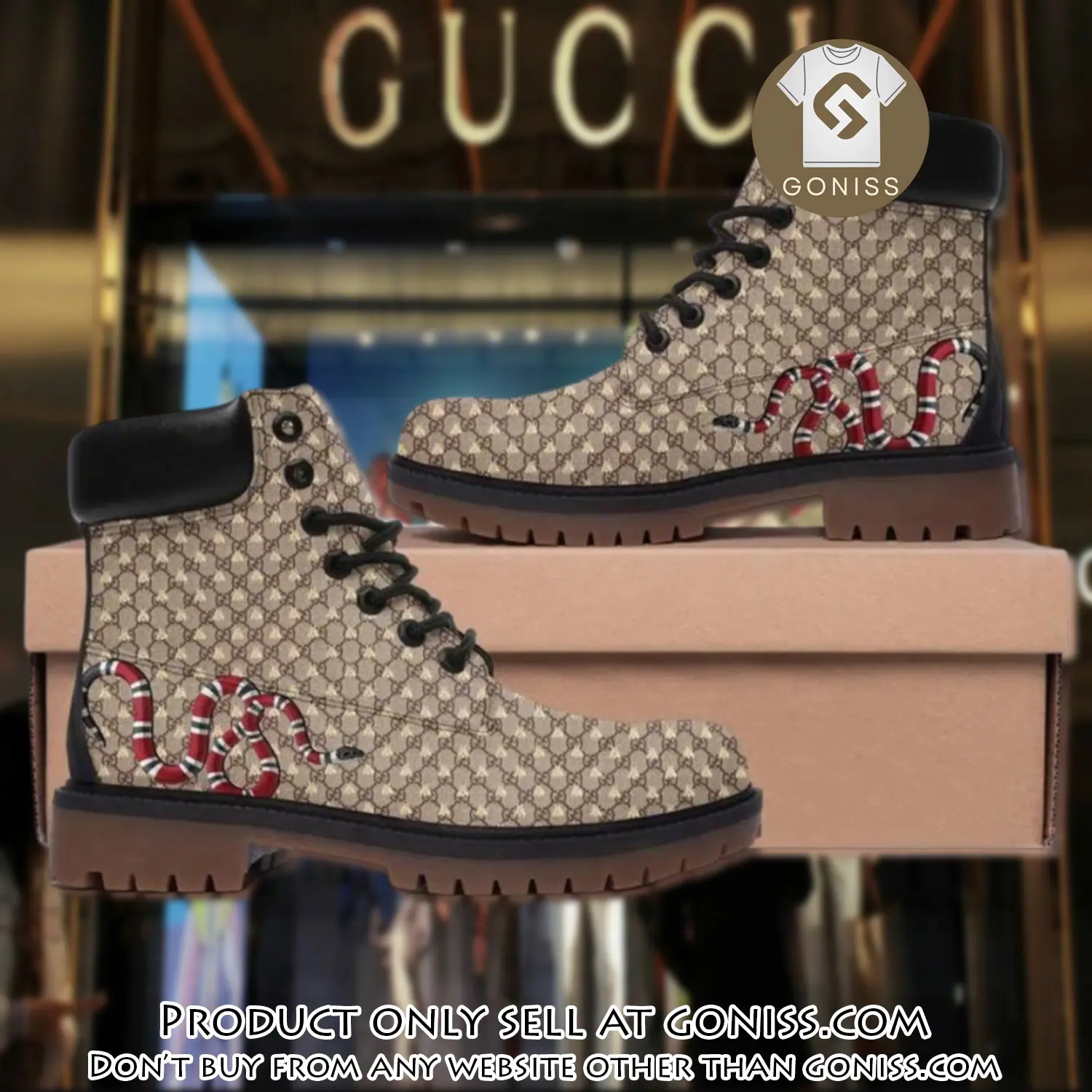 Gucci snake beige luxury brand boots gifts for men women gn5540898